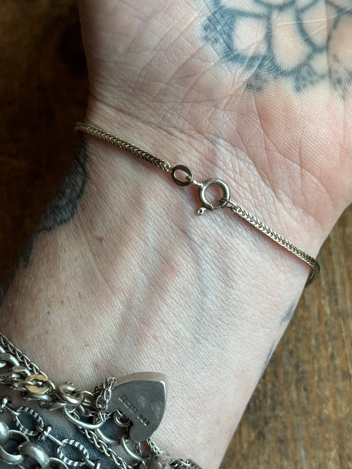 Vintage Sterling Silver Square Foxtail Chain Bracelet