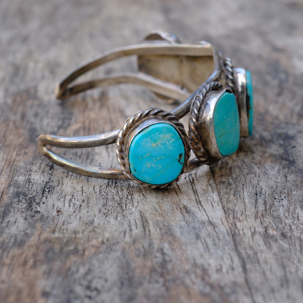 Vintage Sterling Turquoise Cuff Bracelet