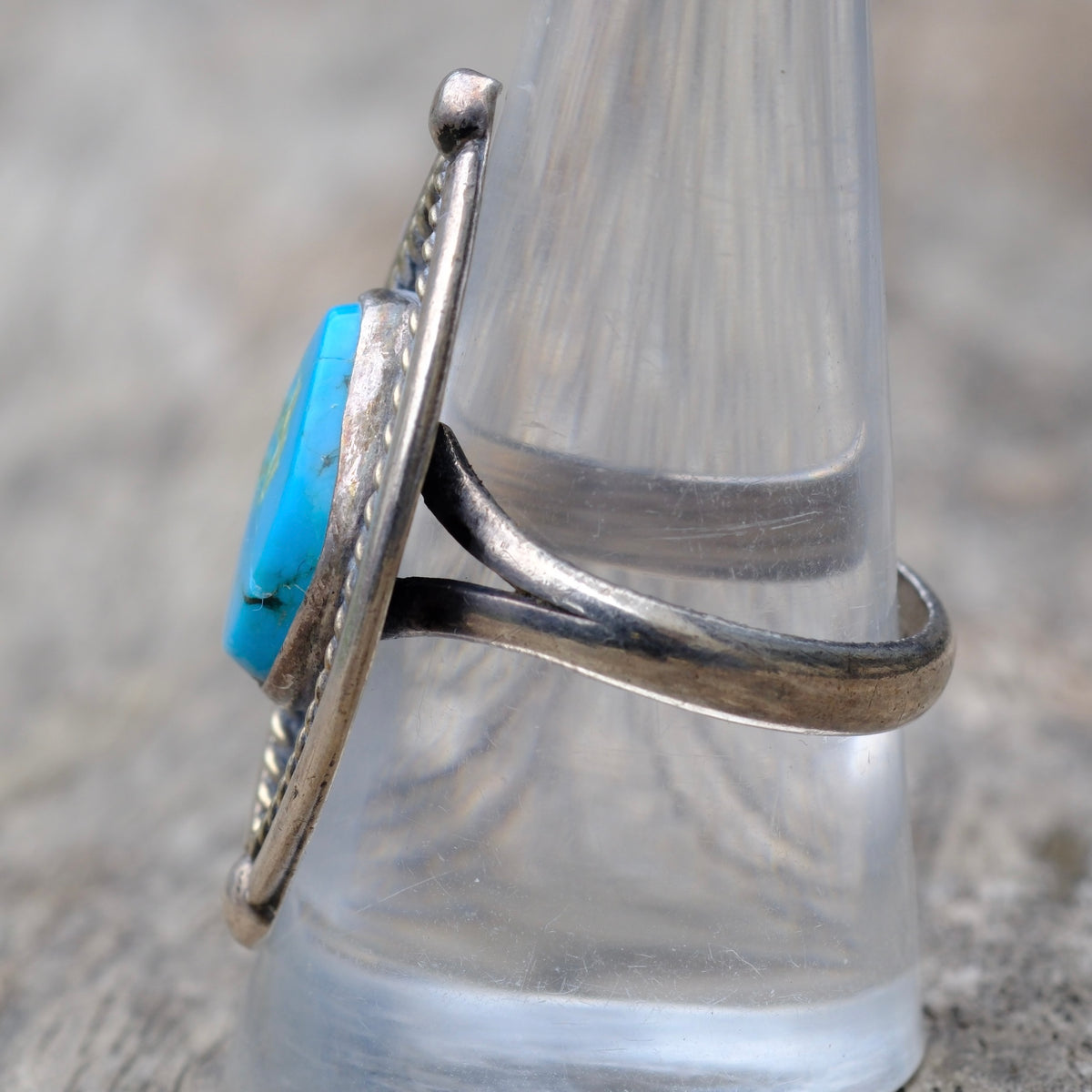 Vintage Sterling Turquoise Ring 9.5