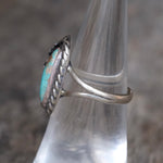 Vintage Sterling Turquoise Feather Ring 6