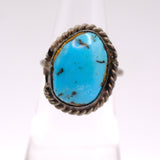 Vintage Sterling Turquoise Roper Ring 4