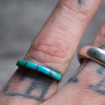 Vintage Sterling Turquoise Inlay Band 5.75