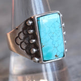 Vintage Sterling Turquoise Ring 9.75