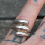 Vintage Sterling Silver Modernist Ring 6.25