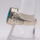 Vintage Sterling Turquoise Stamped Band Ring 9