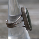 Vintage Sterling Jadeite Ring 5.25