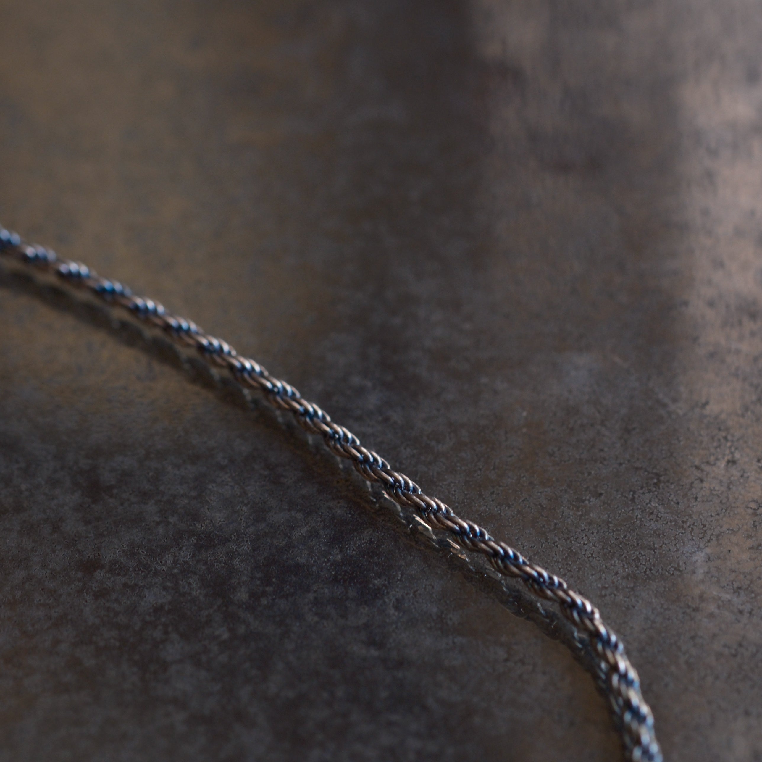 Vintage Sterling Silver Rope Chain Necklace 18"