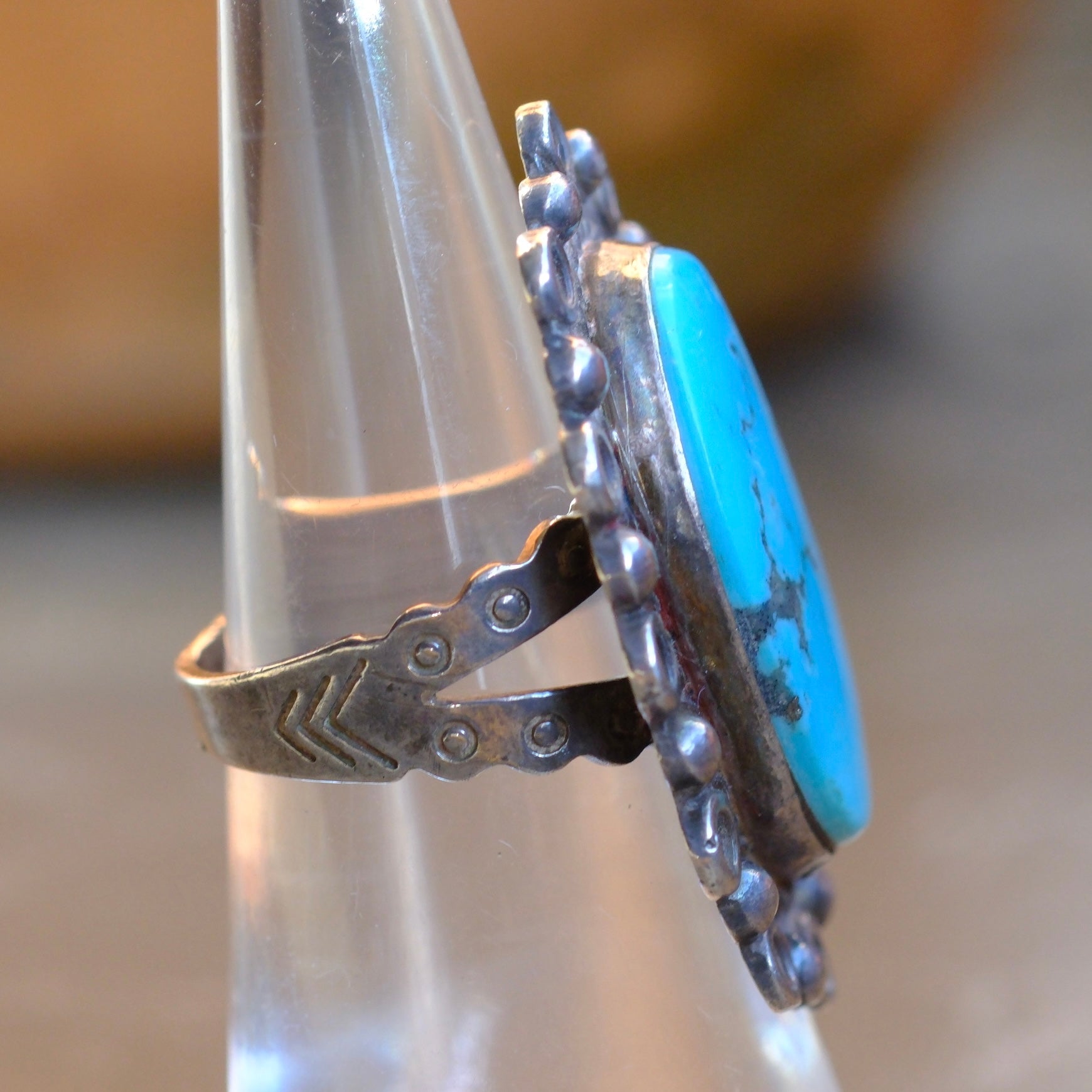 Vintage Sterling Turquoise Ring 5.75