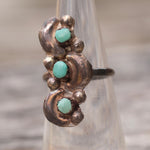 Vintage Sterling 3-Stone Turquoise Ring 4.5