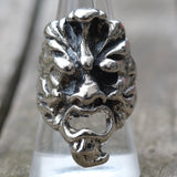 Vintage White Bronze Biker Ring 8.75