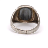 Vintage Sterling Hematite Signet Ring 4.75
