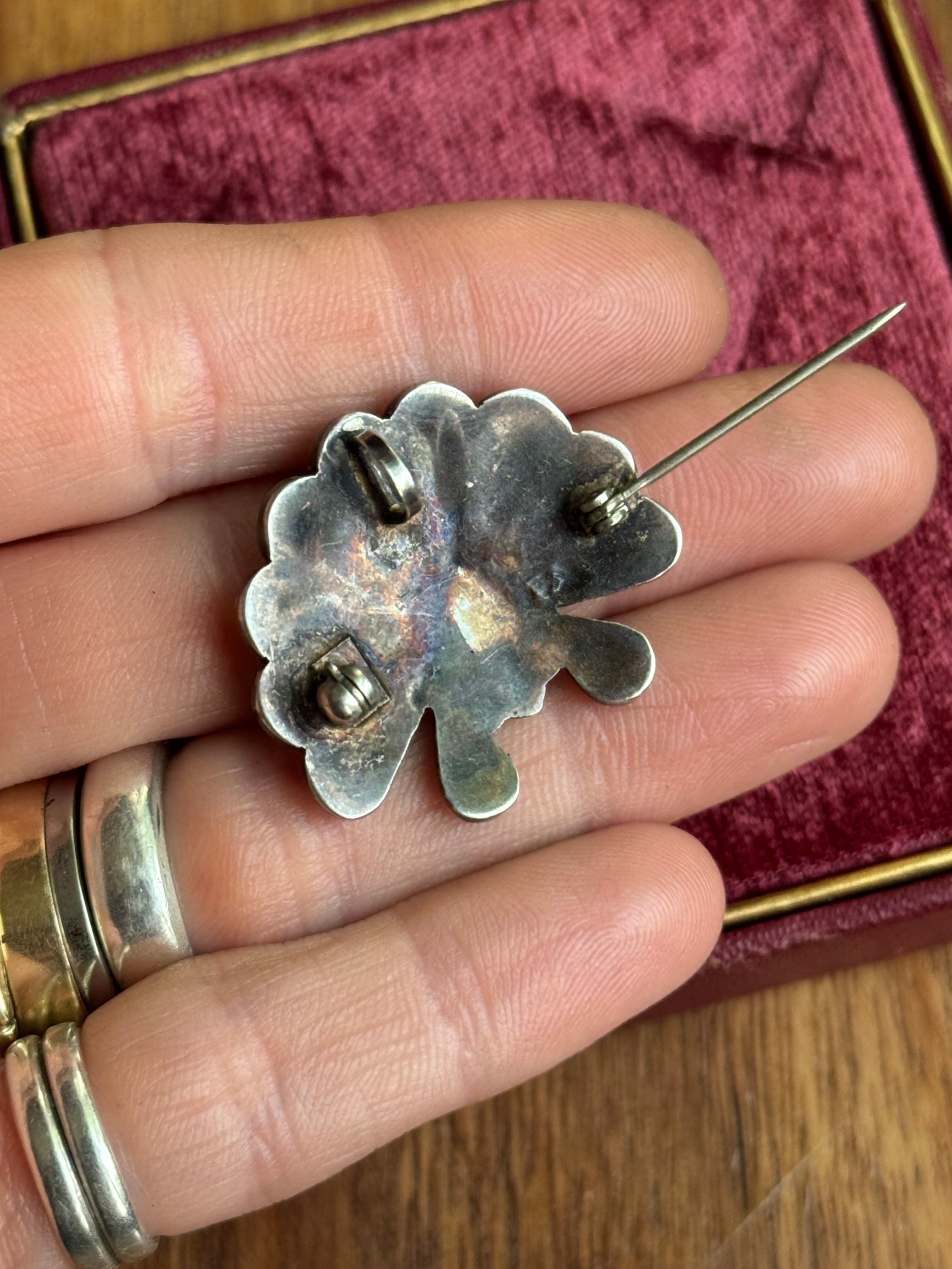 Vintage Sterling Silver Multistone Inlay Warbonnet Pin/Pendant