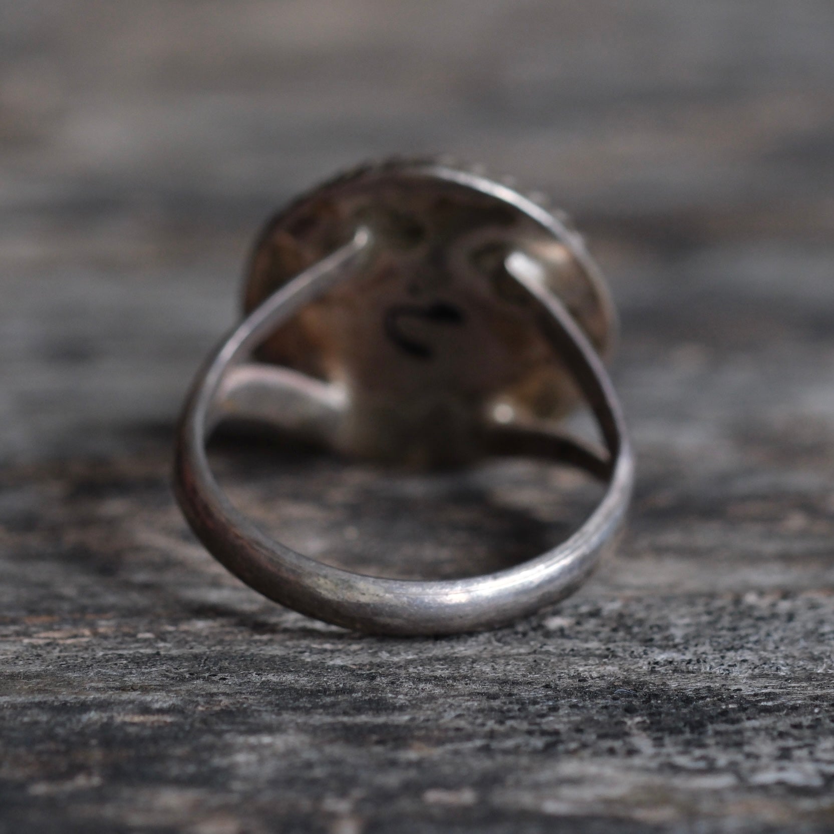 Vintage Sterling Turquoise Roper Ring 5.75