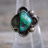 Vintage Sterling Turquoise Ring 6.75