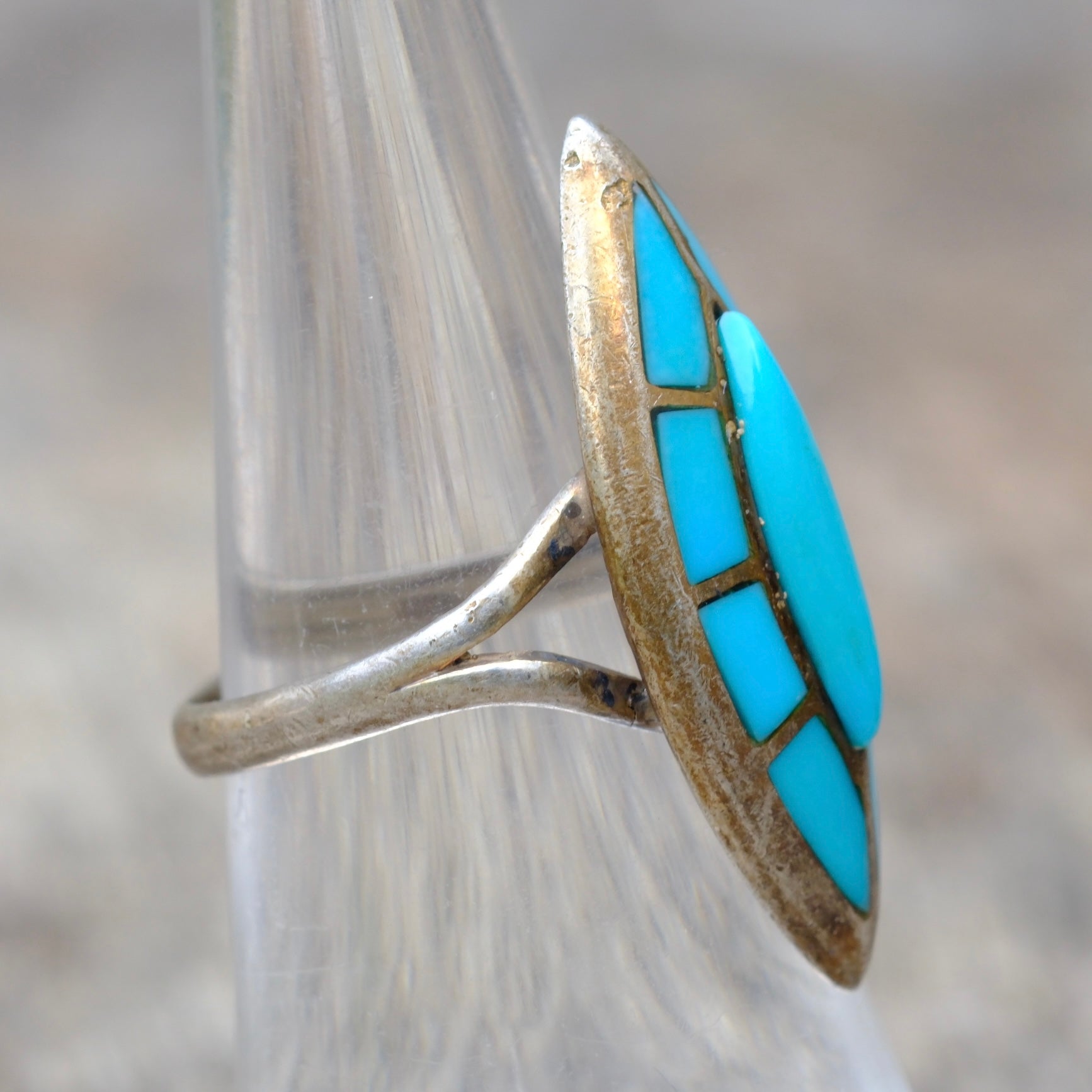 Vintage Sterling Turquoise Ring 6.25