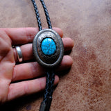 Vintage Sterling Turquoise Bolo Tie