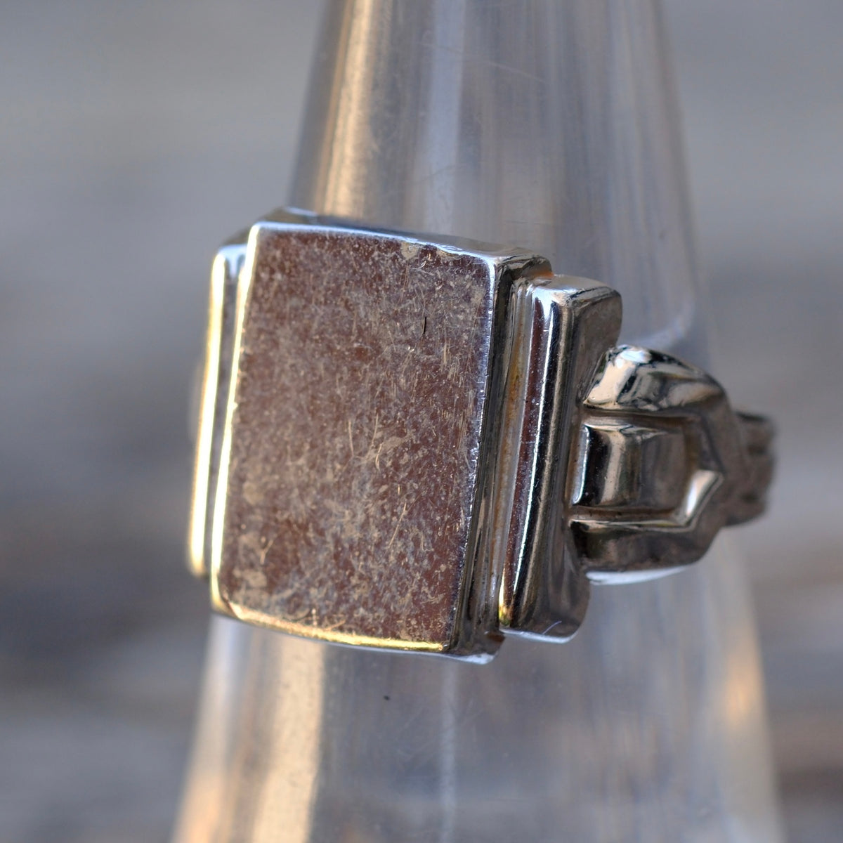 Vintage Sterling Silver Signet Ring 6.5