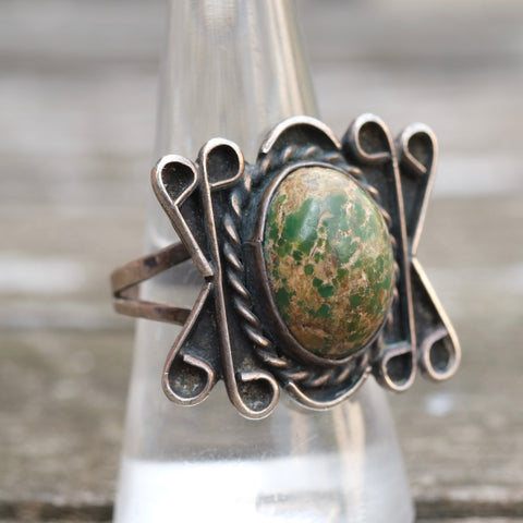 Vintage Sterling Turquoise Ring 8.5