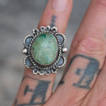 Vintage Sterling Turquoise Roper Ring 4.25