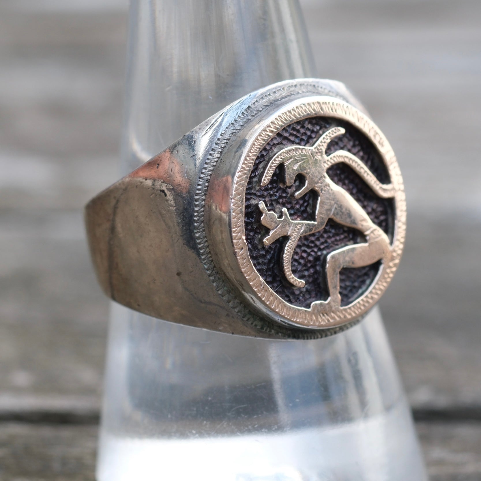 Vintage Sterling Kokopelli Ring 8.75