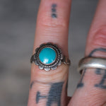 Vintage Sterling Turquoise Ring 3.75