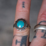 Vintage Sterling Turquoise Ring 3.75