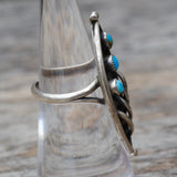 Vintage Sterling Turquoise Ring 7.5
