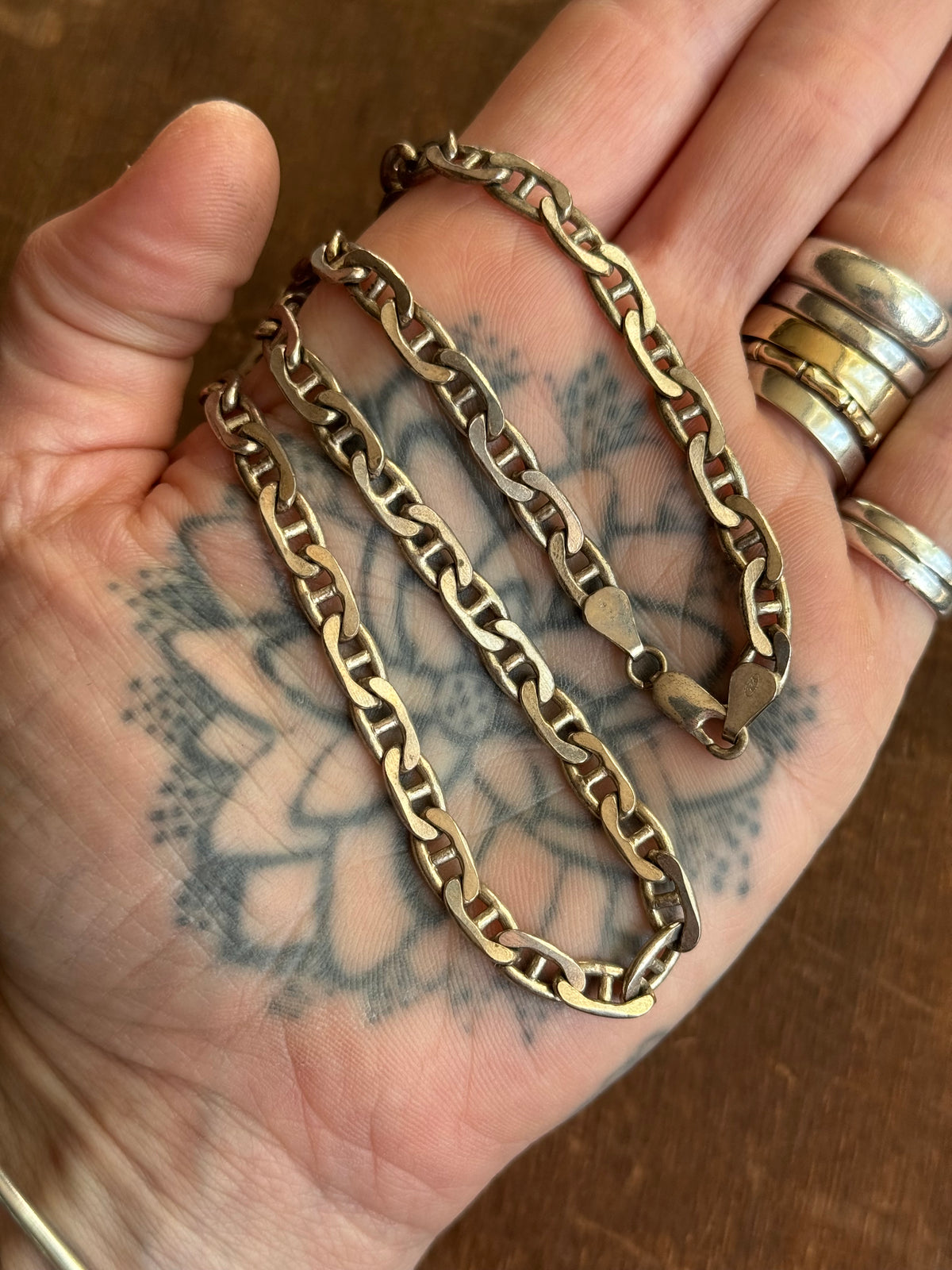 Vintage Sterling Silver 16” Mariner Chain