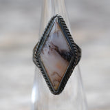 Vintage Sterling Agate Roper Ring 3