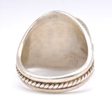 Vintage Sterling Turquoise Feather Ring 10.5