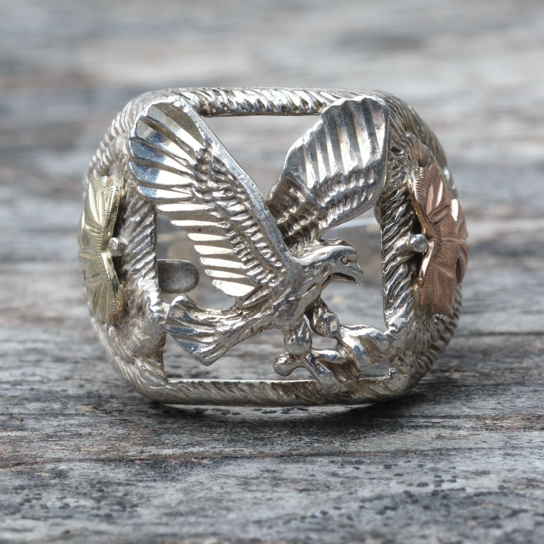 Vintage Sterling Eagle Signet Ring 9.25