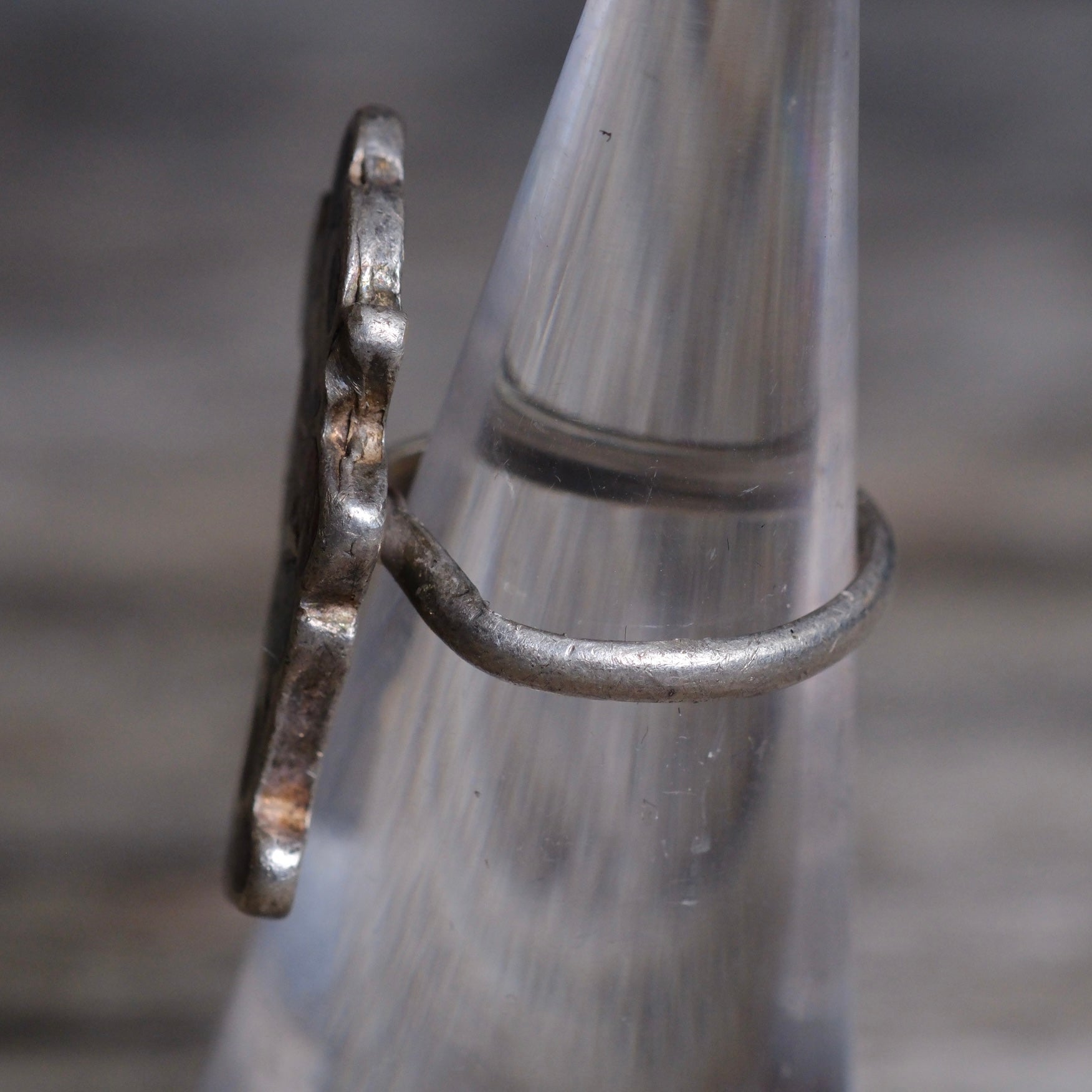 Vintage Sterling Multistone Inlay Mickey Ring 3.75