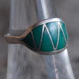 Vintage Sterling Turquoise Inlay Band 7