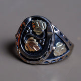 Vintage Sterling and 12k Gold Horseshoe Ring 9.75