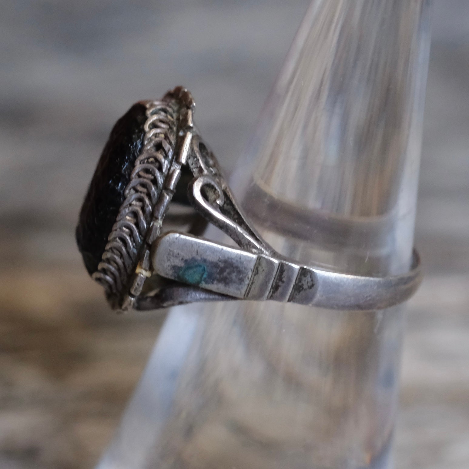Vintage Sterling Onyx Ring 6