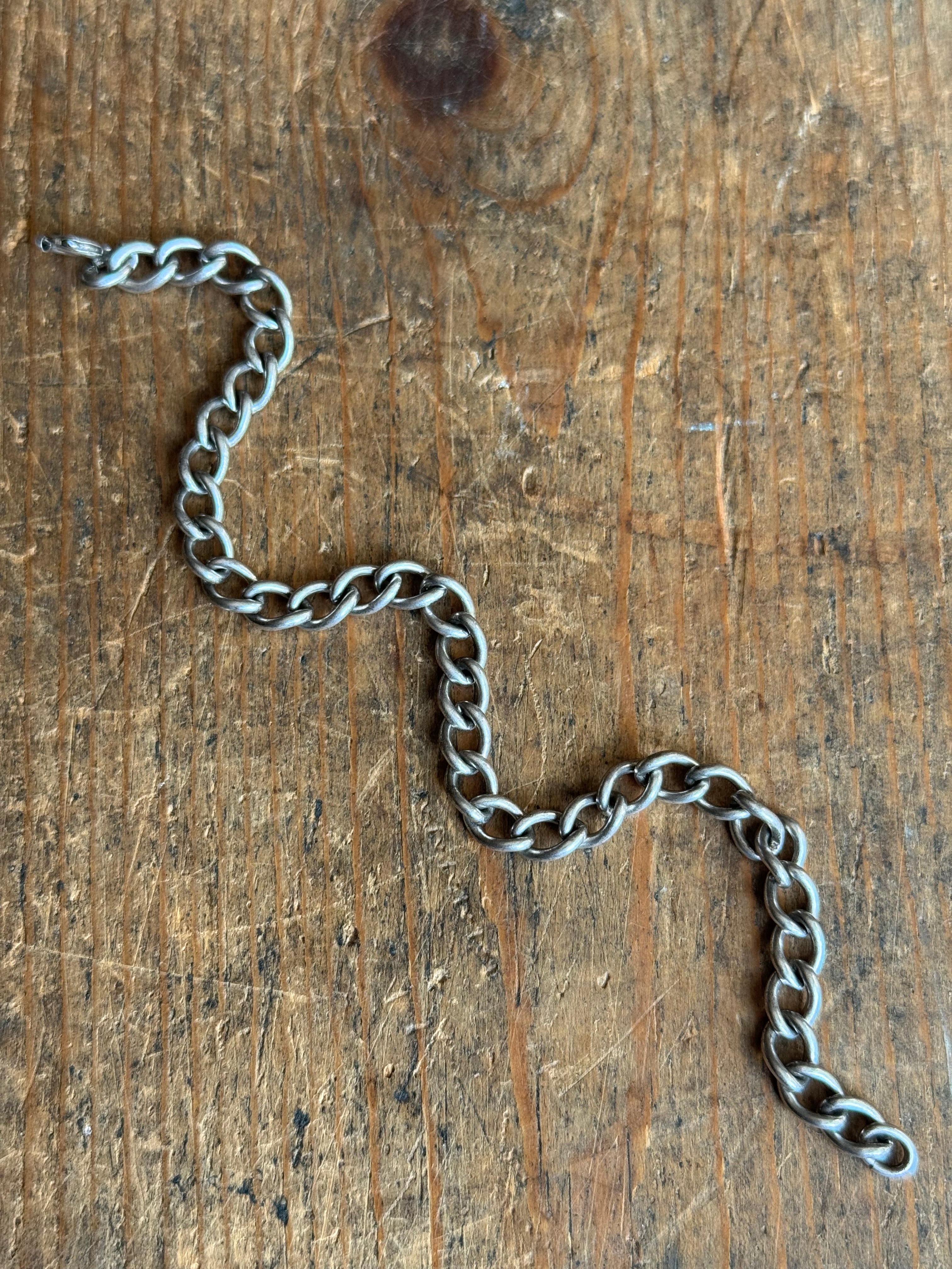 Vintage Sterling Silver 7.25” Curb Chain Bracelet