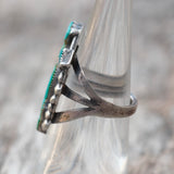 Vintage Sterling Turquoise Kachina Ring 5.5