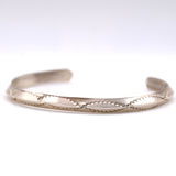 Vintage Sterling Stamped Triangle Cuff Bracelet 6.75"