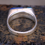 Vintage Sterling Multi Stone Inlay Band 4.5