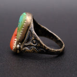 Vintage Sterling Turquoise and Coral Ring 9