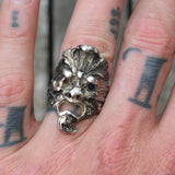 Vintage White Bronze Biker Ring 9