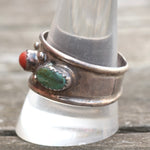 Vintage Sterling Turquoise and Coral Band 12