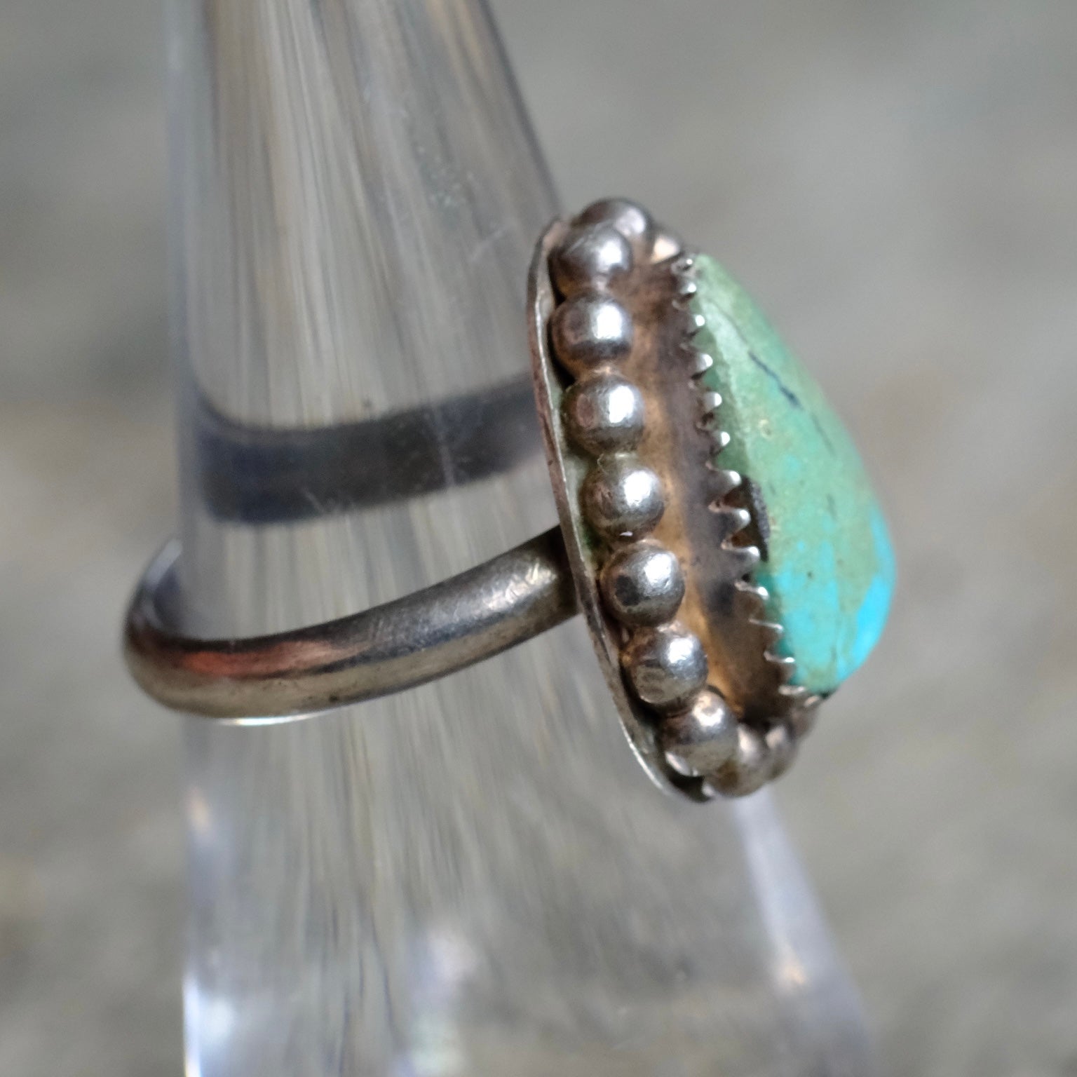 Vintage Sterling Turquoise Ring 5.75