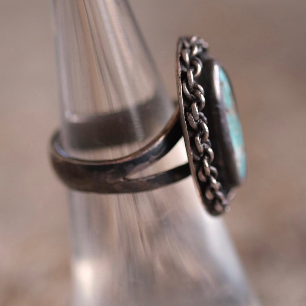 Vintage Sterling Turquoise Ring 5.75