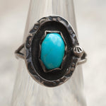 Vintage Sterling Turquoise Ring 6.5