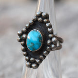 Vintage Sterling Turquoise Ring 4.5