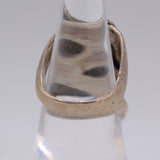 Vintage Sterling Silver Sandcast Turquoise Ring 5.75
