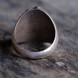 Vintage Sterling Turquoise and Coral Ring 10.5