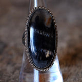 Vintage Sterling Petrified Wood Ring 7