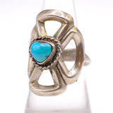 Vintage Sterling Turquoise Sandcast Ring 8